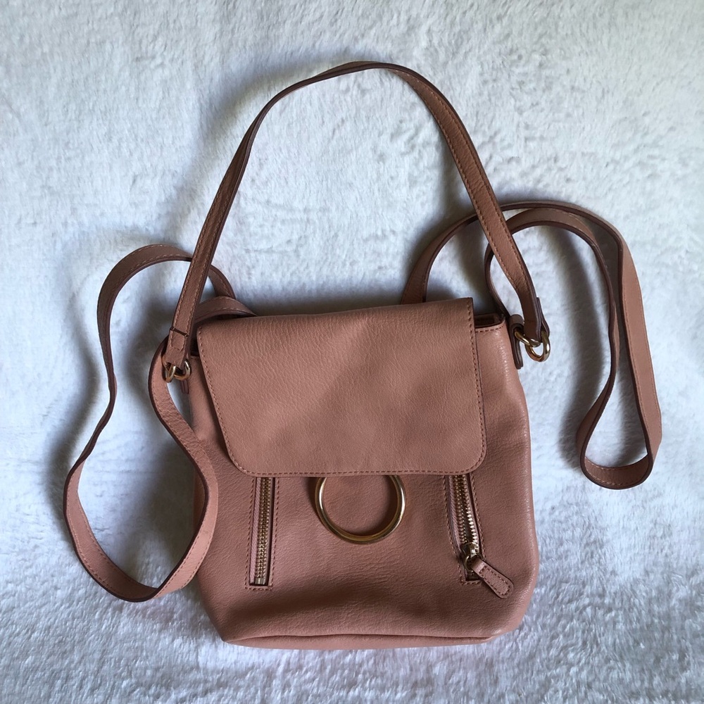 Lauren Conrad Backpack Purse Faux Leather Boho Handbag PINK